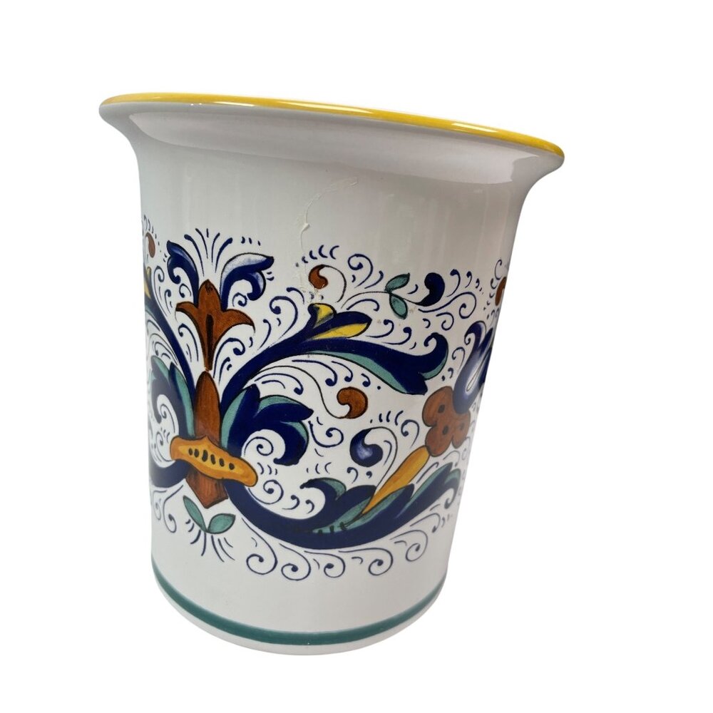Nova Deruta made in Italy Handpainted blue white 6" vase SKU 9839